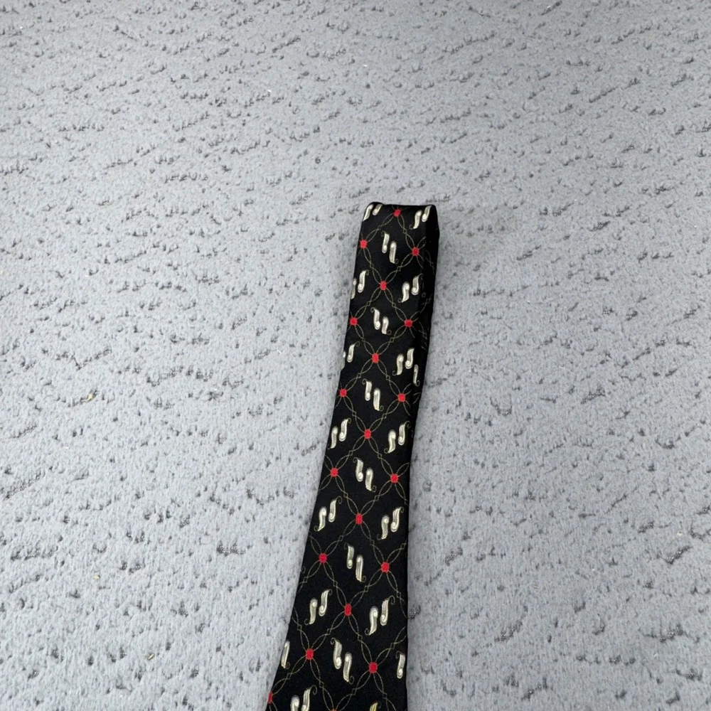 Brioni Tie Black Paisley Neat Geometric Trellis Silk Italy Luxury Designer